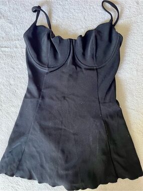 Adrienne Vittadini Black One-Piece Swimsuit with Sweetheart Bust
